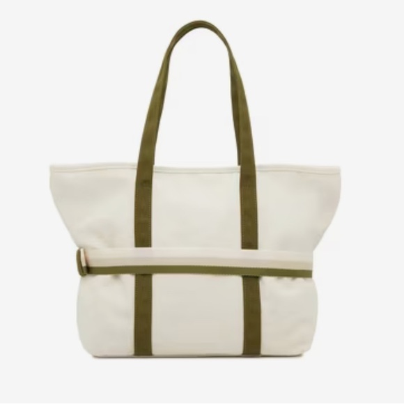 DSW Cream and Olive Tote Bag - Picture 2 of 7